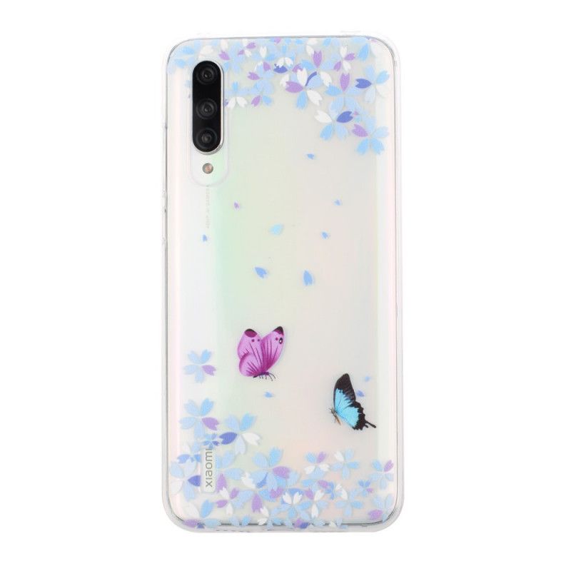 Coque Xiaomi Mi 9 Lite Transparente Papillons Et Fleurs