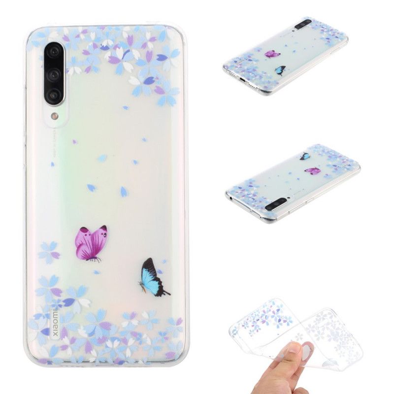 Coque Xiaomi Mi 9 Lite Transparente Papillons Et Fleurs