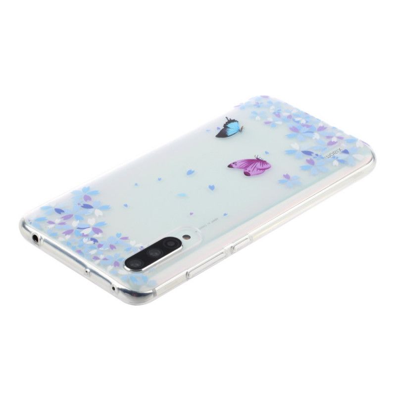 Coque Xiaomi Mi 9 Lite Transparente Papillons Et Fleurs