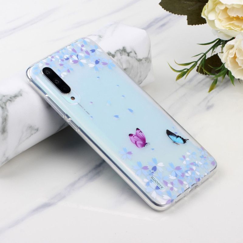 Coque Xiaomi Mi 9 Lite Transparente Papillons Et Fleurs