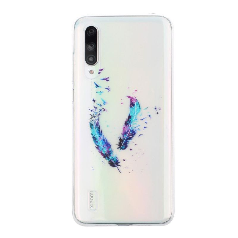 Coque Xiaomi Mi 9 Lite Transparente Plumes