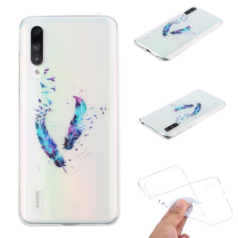 Coque Xiaomi Mi 9 Lite Transparente Plumes