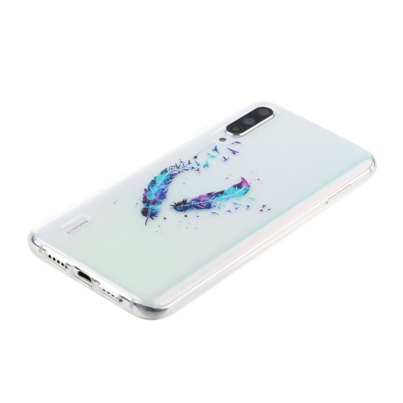 Coque Xiaomi Mi 9 Lite Transparente Plumes