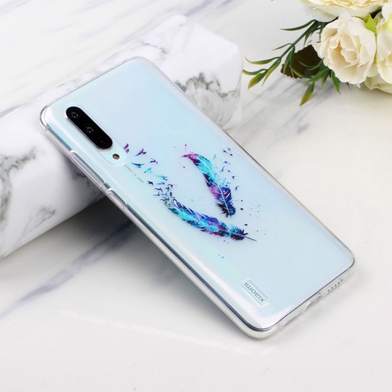 Coque Xiaomi Mi 9 Lite Transparente Plumes