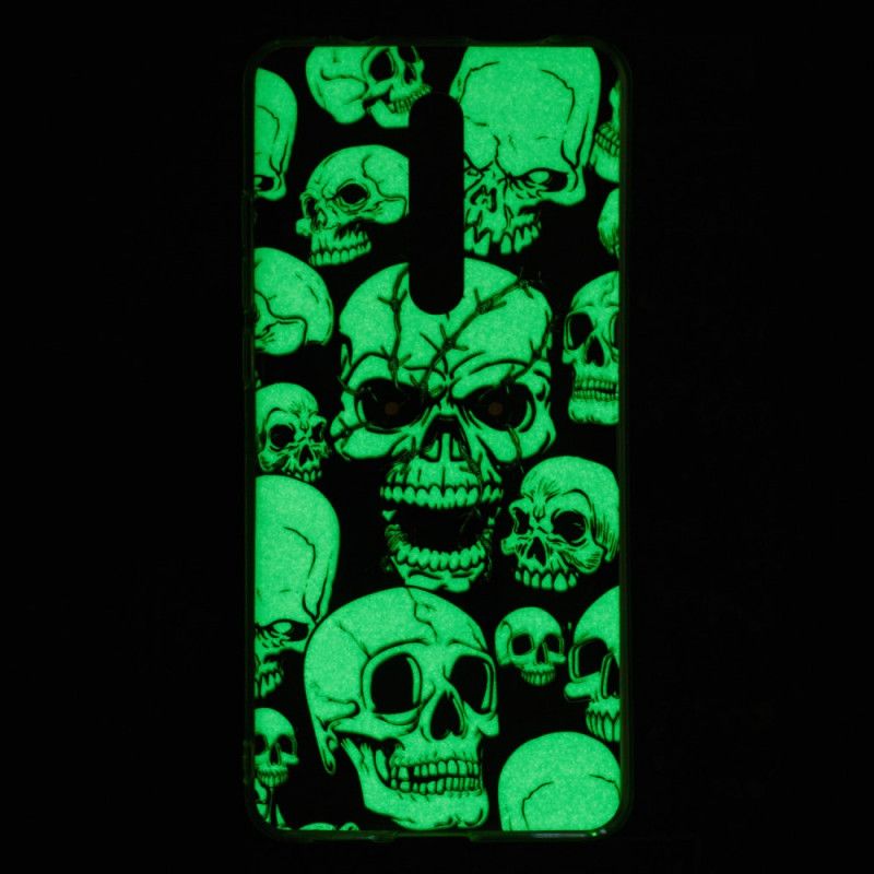 Coque Xiaomi Mi 9t / Mi 9t Pro Attention Têtes De Mort Fluorescente