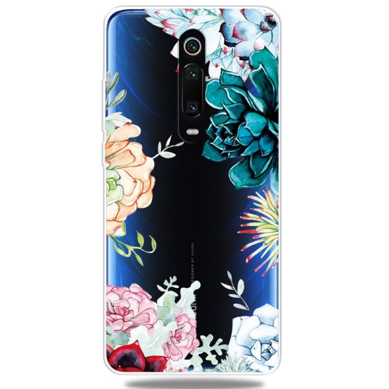 Coque Xiaomi Mi 9t / Mi 9t Pro Transparente Fleurs Aquarelle