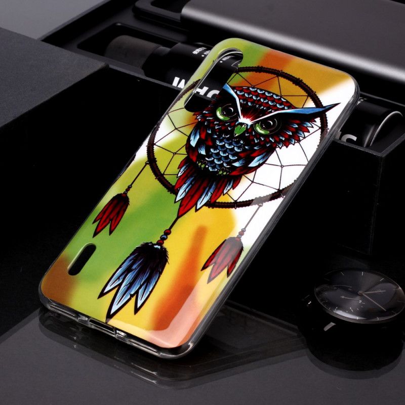 Coque Xiaomi Mi A3 Attrape Rêves Hibou Fluorescente