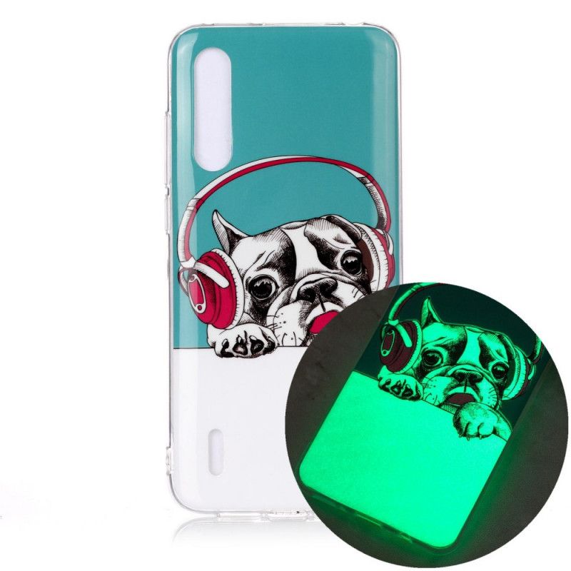 Coque Xiaomi Mi A3 Chien Fluorescente