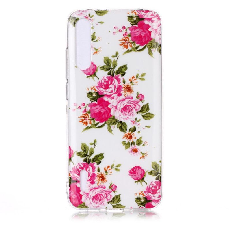 Coque Xiaomi Mi A3 Fleurs Liberty Fluorescente