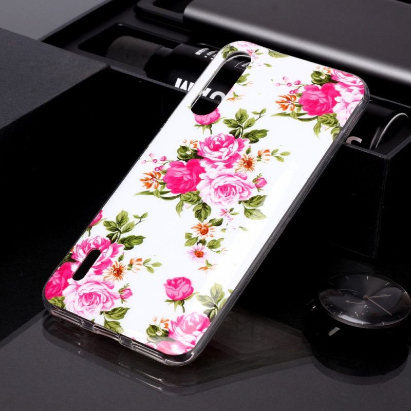 Coque Xiaomi Mi A3 Fleurs Liberty Fluorescente