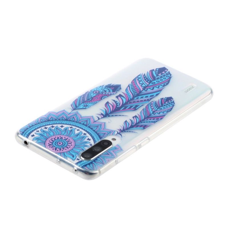 Coque Xiaomi Mi A3 Transparente Attrape Rêves Plumes Bleues