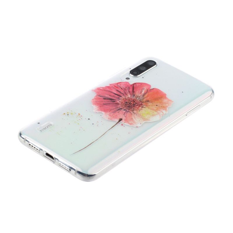 Coque Xiaomi Mi A3 Transparente Coquelicot Aquarelle