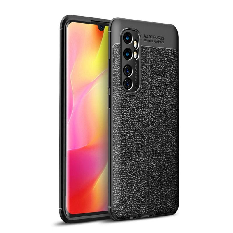 Coque Xiaomi Mi Note 10 Lite Effet Cuir Litchi Double Line