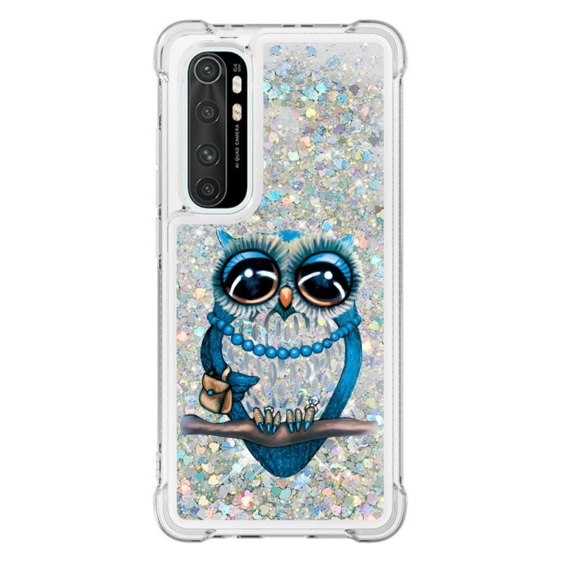 Coque Xiaomi Mi Note 10 Lite Miss Hibou Paillettes