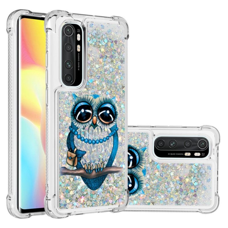 Coque Xiaomi Mi Note 10 Lite Miss Hibou Paillettes