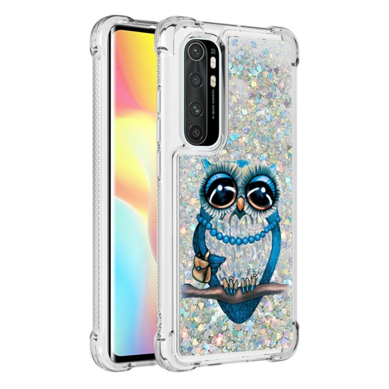 Coque Xiaomi Mi Note 10 Lite Miss Hibou Paillettes