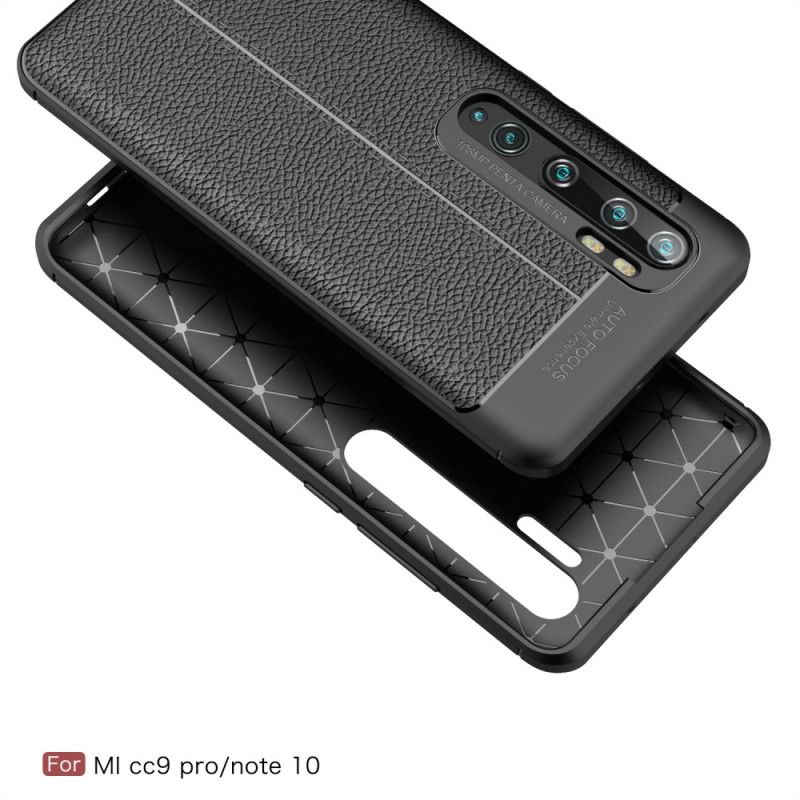 Coque Xiaomi Mi Note 10 / Note 10 Pro Effet Cuir Litchi Double Line