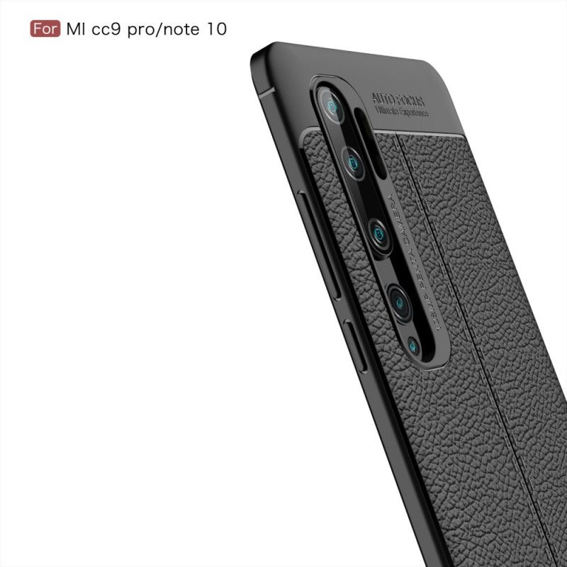 Coque Xiaomi Mi Note 10 / Note 10 Pro Effet Cuir Litchi Double Line