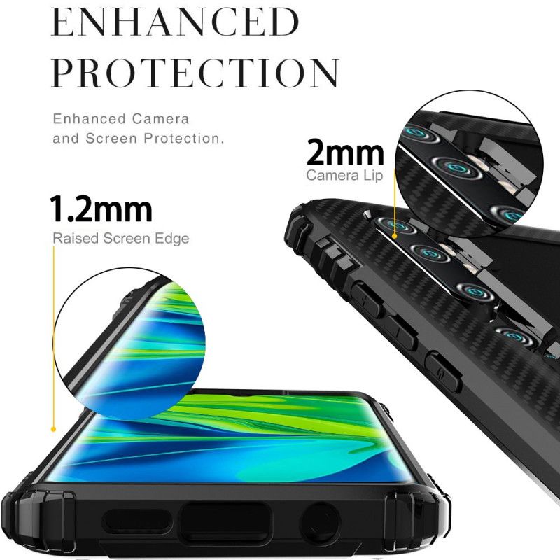 Coque Xiaomi Mi Note 10 / Note 10 Pro Ring Et Fibre Carbone