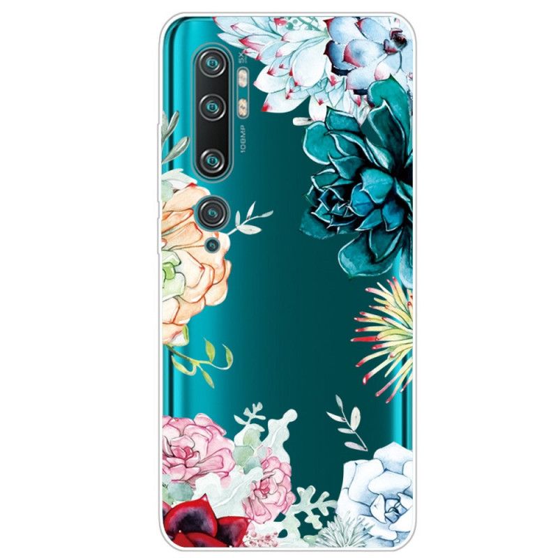 Coque Xiaomi Mi Note 10 / Note 10 Pro Transparente Fleurs Aquarelle