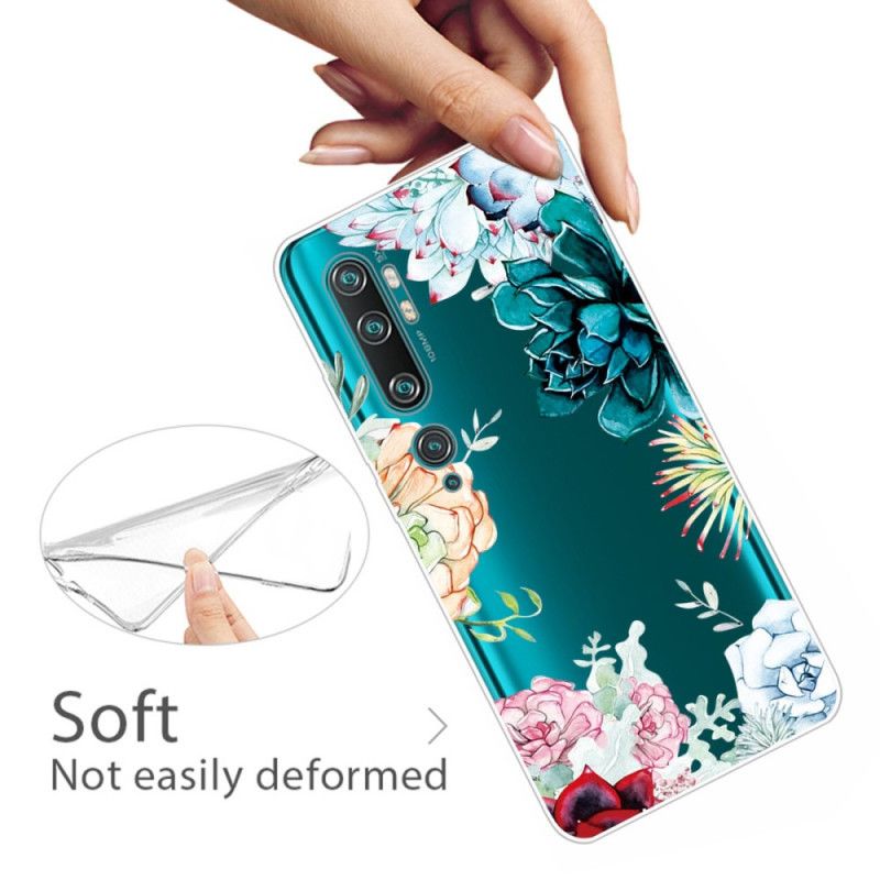 Coque Xiaomi Mi Note 10 / Note 10 Pro Transparente Fleurs Aquarelle