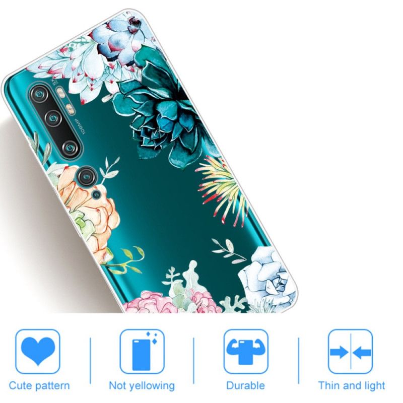 Coque Xiaomi Mi Note 10 / Note 10 Pro Transparente Fleurs Aquarelle