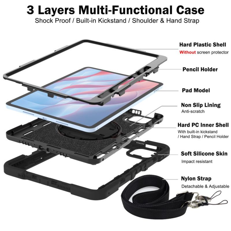 Coque Xiaomi Pad 7 / 7 Pro Ultra Résistante avec Support et Bandoulière