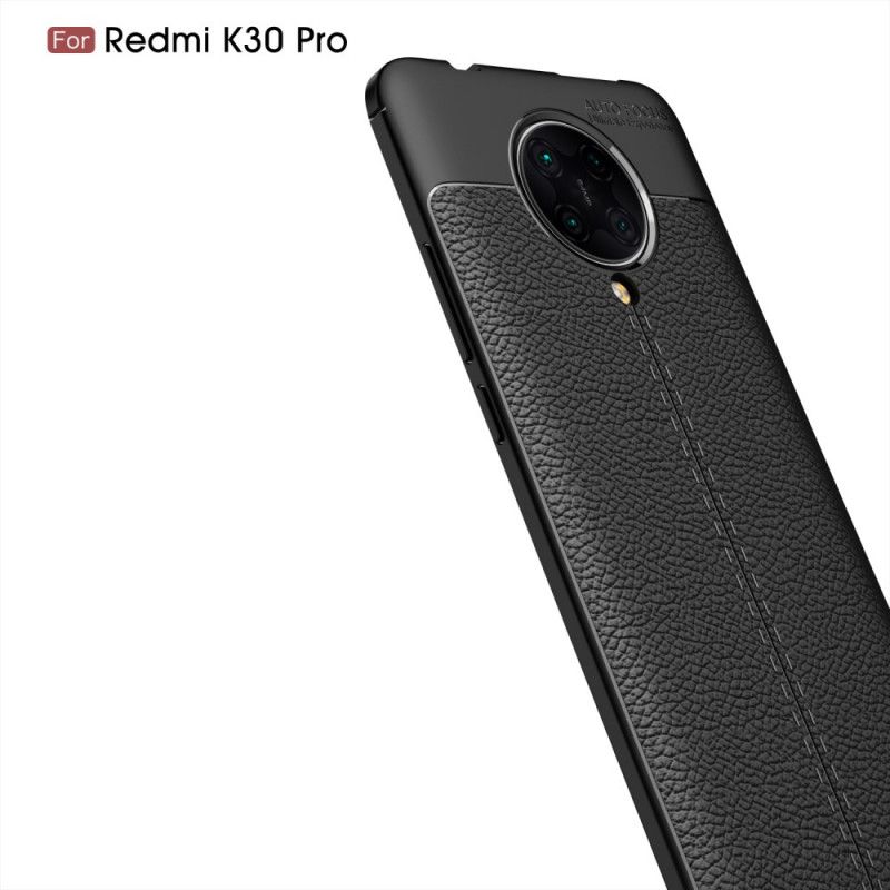 Coque Xiaomi Poco F2 Pro Effet Cuir Litchi Double Line