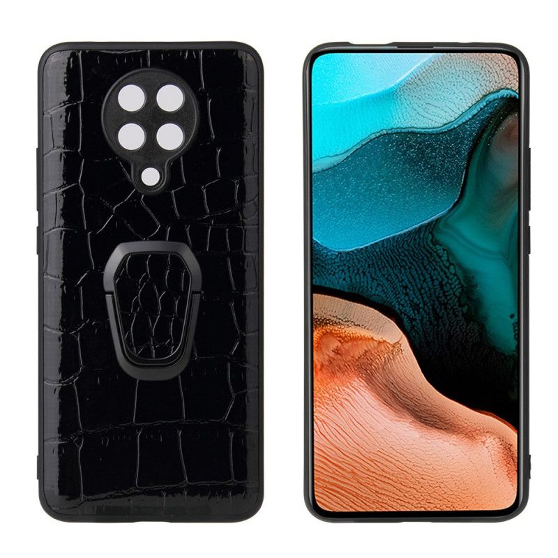 Coque Xiaomi Poco F2 Pro Effet Peau De Crocodile Anneau-support