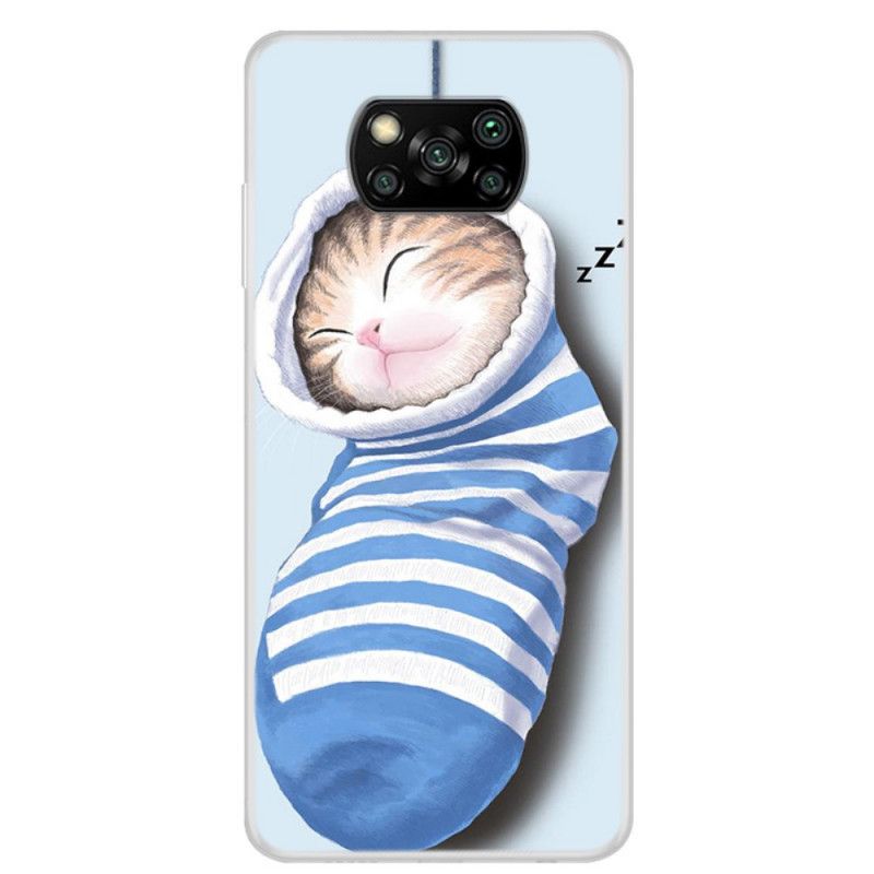 Coque Xiaomi Poco X3 Chaton Endormi