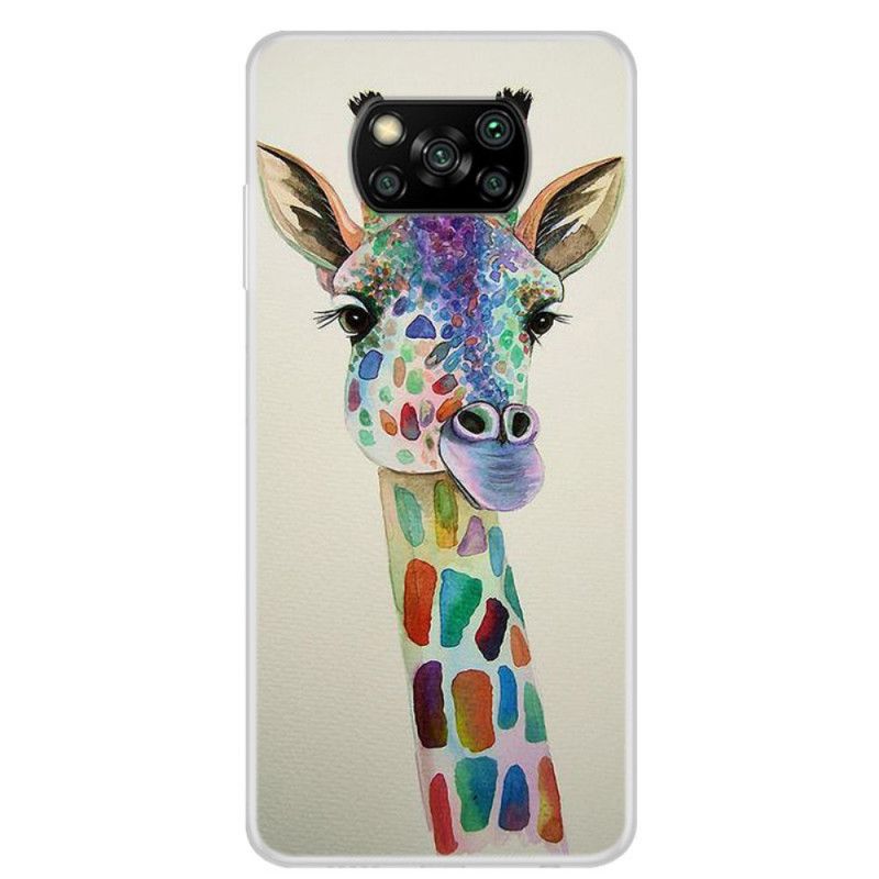 Coque Xiaomi Poco X3 Girafe Colorée