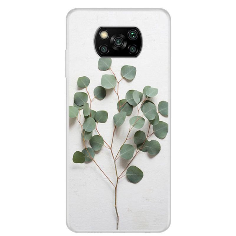 Coque Xiaomi Poco X3 Transparente Feuilles Réalistes