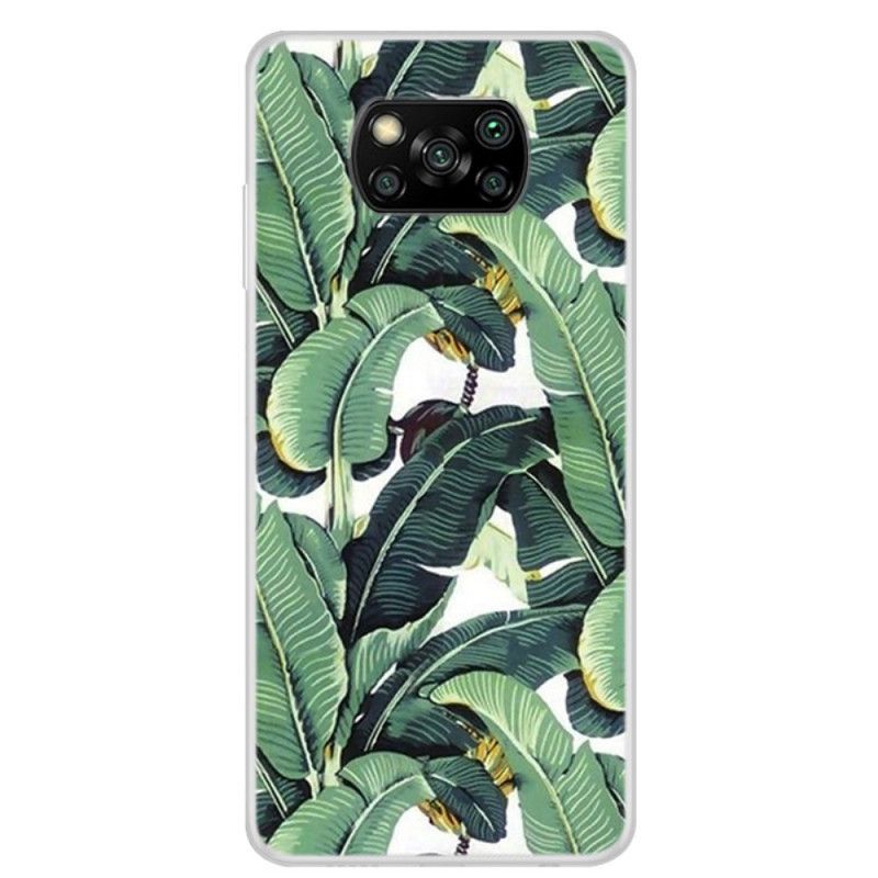 Coque Xiaomi Poco X3 Transparente Multiples Feuilles Vertes