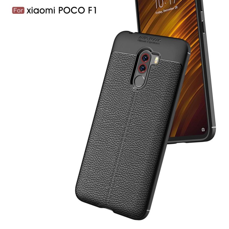 Coque Xiaomi Pocophone F1 Effet Cuir Litchi Double Line