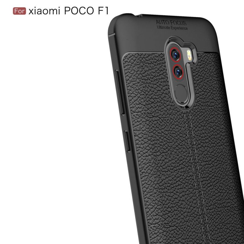 Coque Xiaomi Pocophone F1 Effet Cuir Litchi Double Line