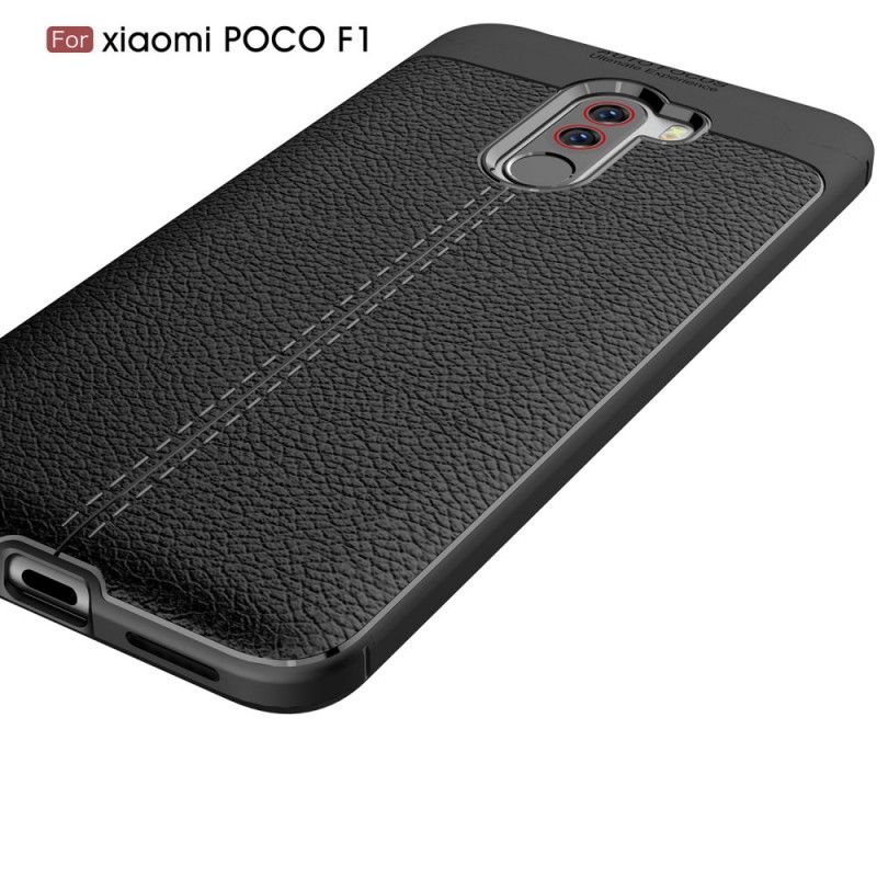 Coque Xiaomi Pocophone F1 Effet Cuir Litchi Double Line