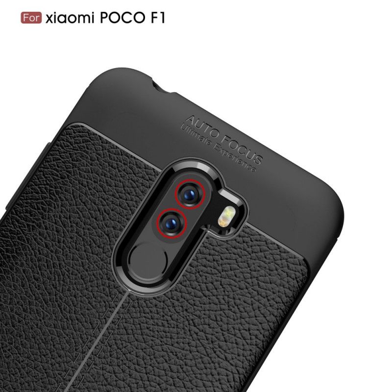 Coque Xiaomi Pocophone F1 Effet Cuir Litchi Double Line