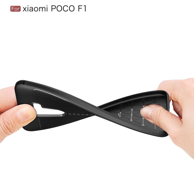 Coque Xiaomi Pocophone F1 Effet Cuir Litchi Double Line