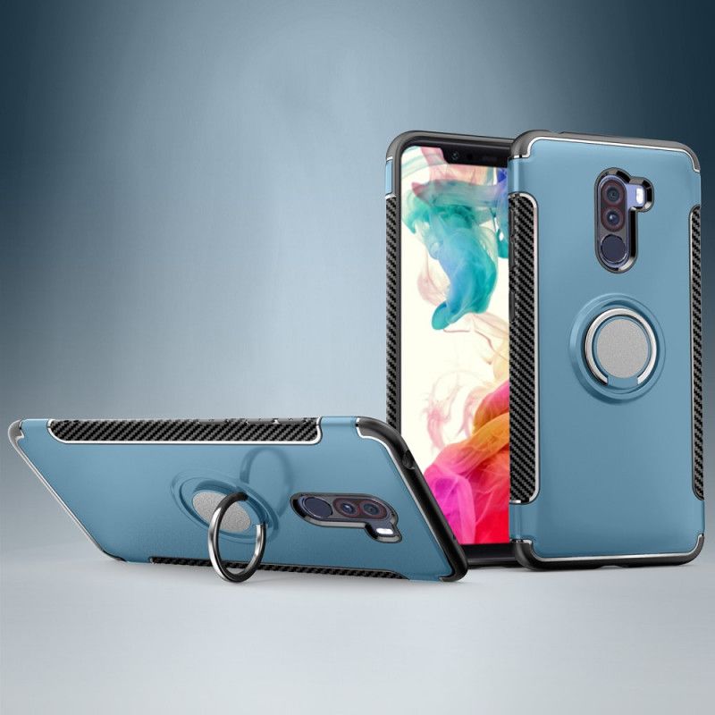 Coque Xiaomi Pocophone F1 Fibre Carbone Anneau Magnétique