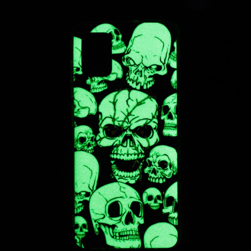 Coque Xiaomi Redmi 10 Attention Têtes De Mort Fluorescente