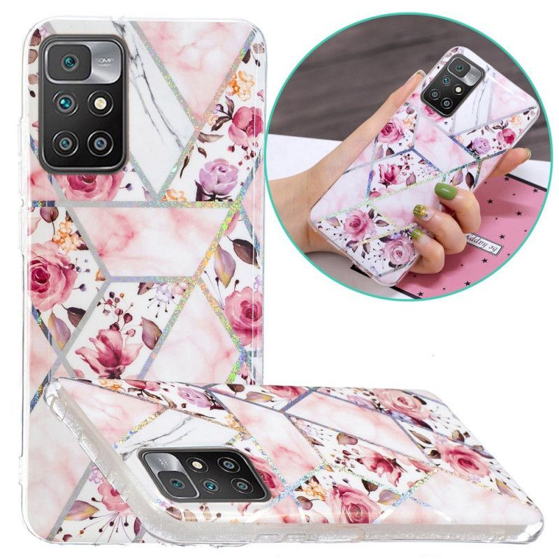 Coque Xiaomi Redmi 10 Marbrée Fleurs