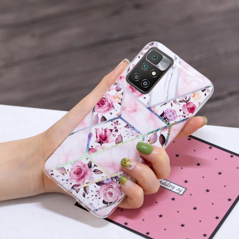 Coque Xiaomi Redmi 10 Marbrée Fleurs