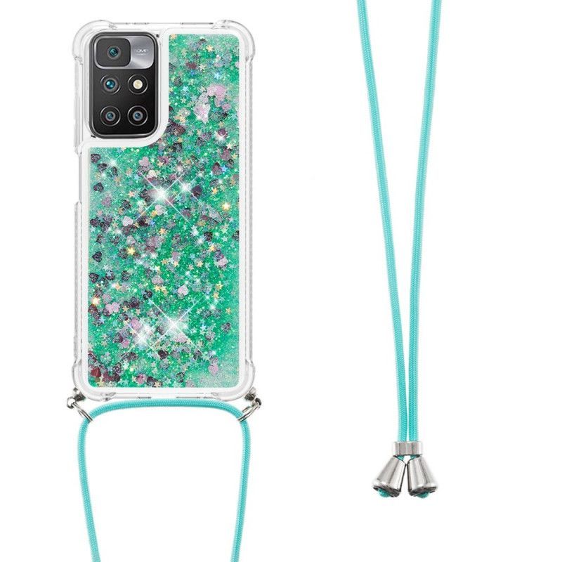 Coque Xiaomi Redmi 10 Paillettes Et Cordon