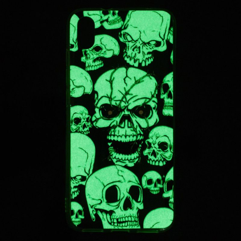 Coque Xiaomi Redmi 7a Attention Têtes De Mort Fluorescente