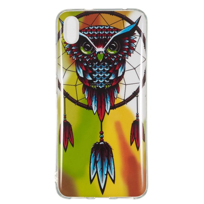 Coque Xiaomi Redmi 7a Attrape Rêves Hibou Fluorescent