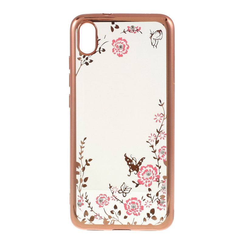 Coque Xiaomi Redmi 7a Diamants, Fleurs Et Papillons