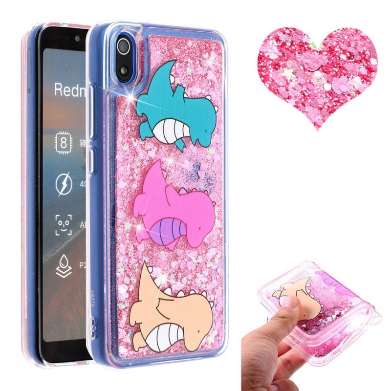 Coque Xiaomi Redmi 7a Dinosaures Fun Paillettes