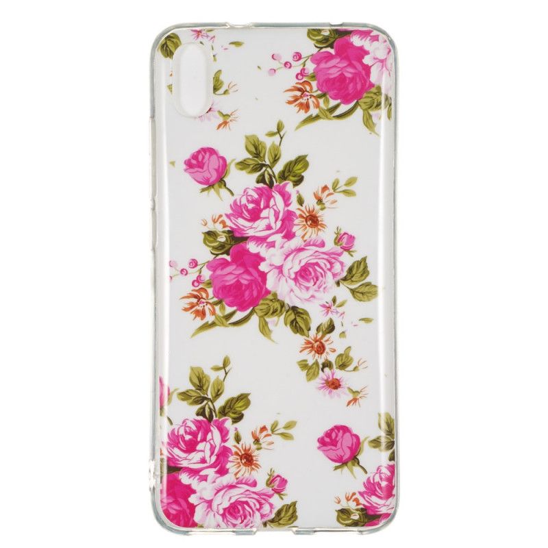 Coque Xiaomi Redmi 7a Fleurs Liberty Fluorescente