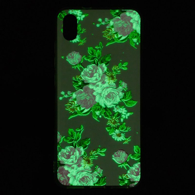 Coque Xiaomi Redmi 7a Fleurs Liberty Fluorescente