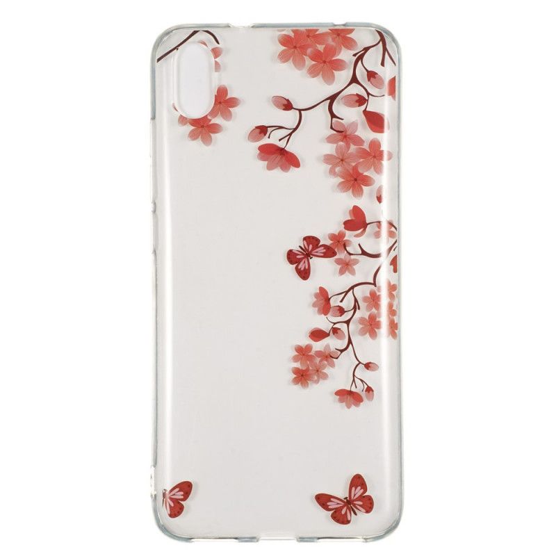 Coque Xiaomi Redmi 7a Transparente Arbre Fleuri